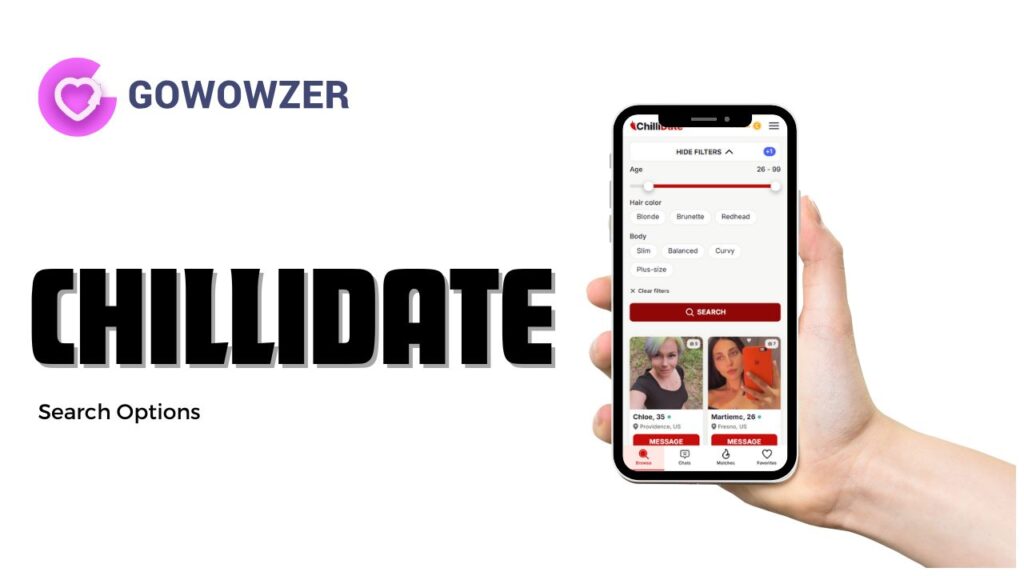 ChilliDate search options page